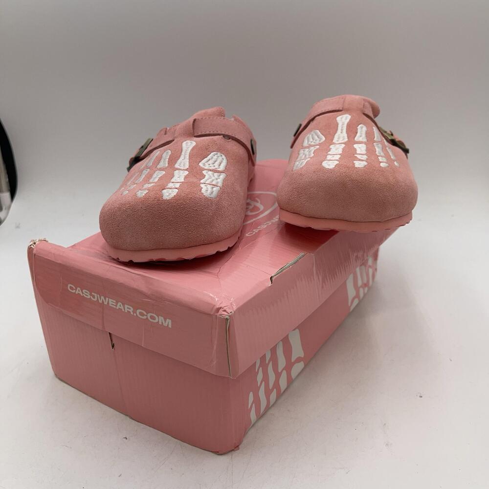 Casjwear SKELLY FUR CLOGS PINK Buckle Slip On Comfort Size 10 Limited Edition